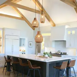 3-Light Rattan Pendant Light,Boho Hand… — Photo 2