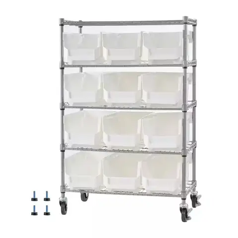 5-Tier Rolling Bin Rack with… — Photo 1