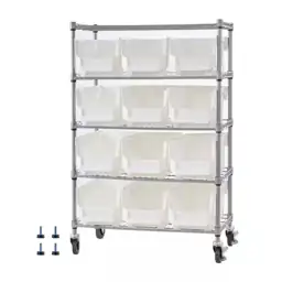 5-Tier Rolling Bin Rack with… — Photo 1