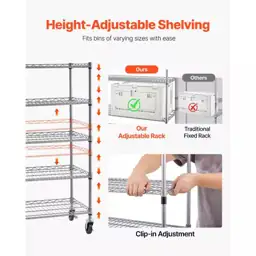 5-Tier Rolling Bin Rack with… — Photo 2
