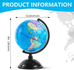 KISEER 8-Inch World Globe with… — Photo 2