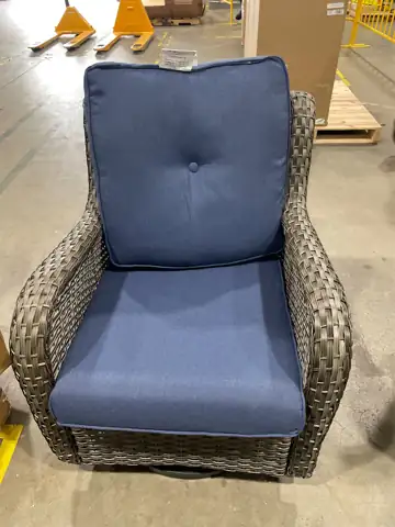 Grey Wicker Swivel Rocking Chair — Photo 1