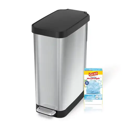 GLAD 12-Gallon Slim Stainless Steel… — Photo 1