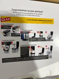 GLAD 12-Gallon Slim Stainless Steel… — Photo 4