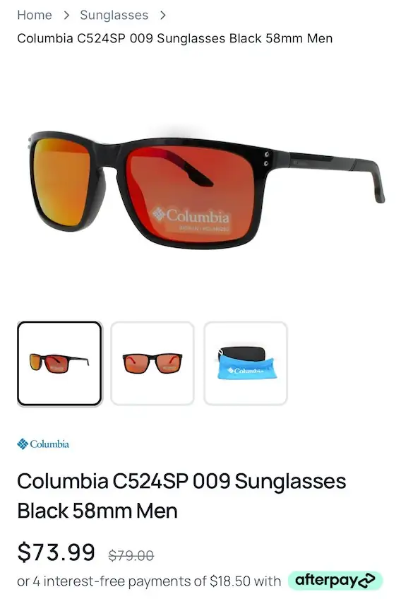 Columbia C524SP 009 Sunglasses Black — Photo 1