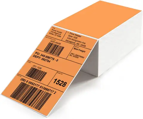 Orange Thermal Label 4" 6"… — Photo 1