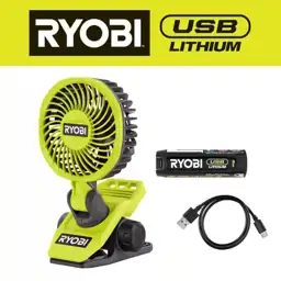 USB Lithium Clamp Fan Kit with 2.0 Ah USB Lithium Battery and Charging ...