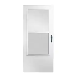 EMCO 36 in. x 80 in. White Universal 3/4-Light Vinyl Storm Door with ...