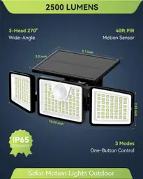 daphino 2500LM Solar Lights, Motion… — Photo 2