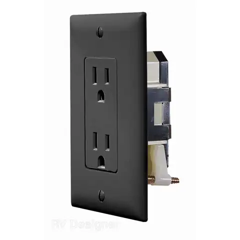 BLK DUAL OUTLET W/COV-PLATE — Photo 1