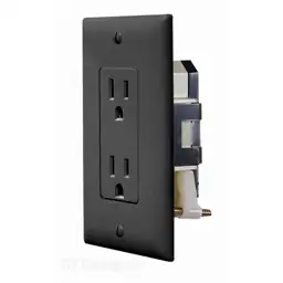 BLK DUAL OUTLET W/COV-PLATE — Photo 1