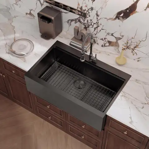 Rhbamoa Black Farmhouse Sink 30… — Photo 1