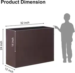 SUNNYPARK Metal Planter Box 32"x12"x24",… — Photo 2
