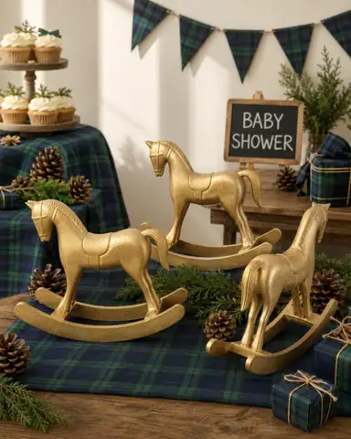 3 Pack Gold Wooden Rocking… — Photo 1