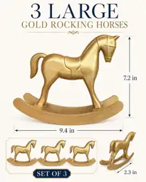 3 Pack Gold Wooden Rocking… — Photo 2