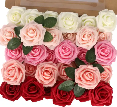 30PCS Mix Color Artificial Roses… — Photo 1