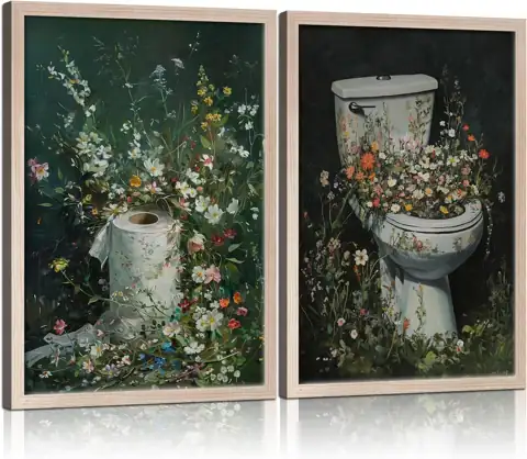 2pc Framed Bathroom Wall Art… — Photo 1
