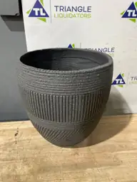 15" Textured Drum Outdoor Planter,… — Photo 3