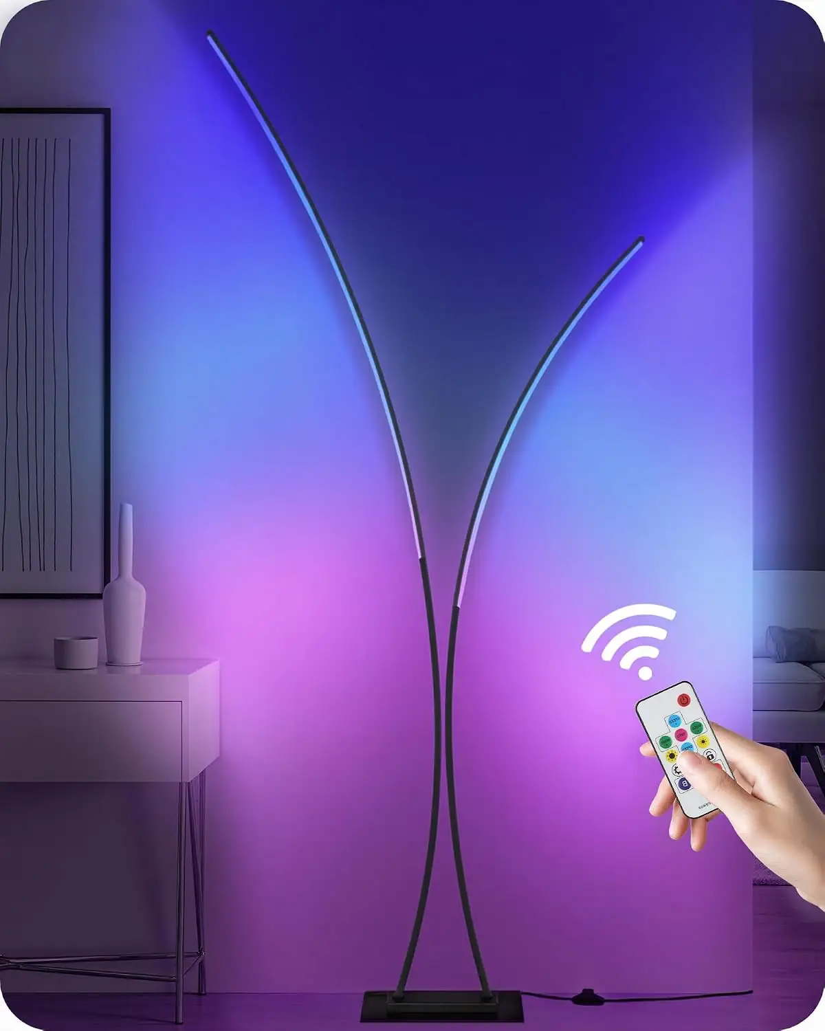 RGB Arc Floor Lamp, Dimmable… — Photo 1