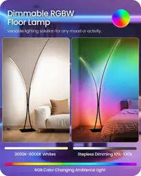 RGB Arc Floor Lamp, Dimmable… — Photo 2