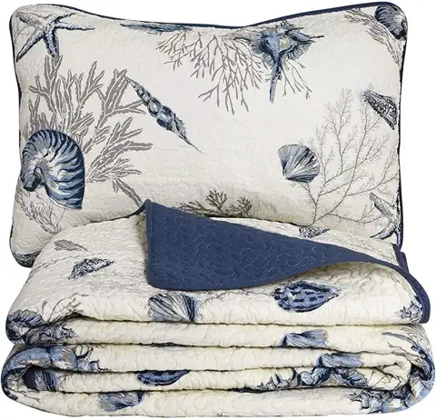Brandream Coastal Seashell Beach Quilt… — Photo 1