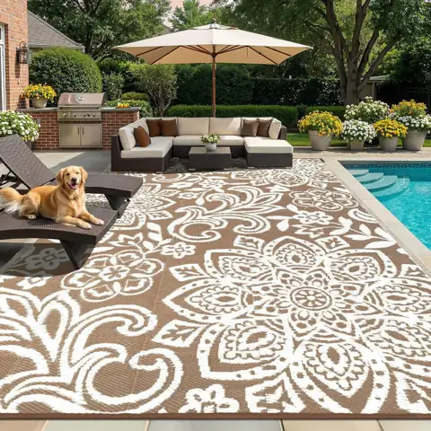 Findosom Waterproof Outdoor Rug 9'… — Photo 1