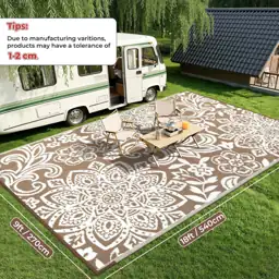 Findosom Waterproof Outdoor Rug 9'… — Photo 2
