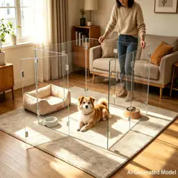 Clear Acrylic Dog Playpen, 31.5"… — Photo 2