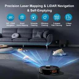 Robot Vacuum,11500Pa Suction,LiDAR Navigation,Self-Emptying,Pet Hair — Photo 2