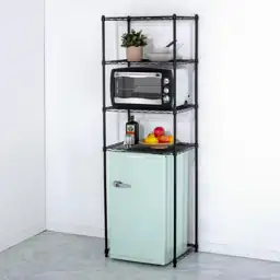 Zvyteay 4-Tier Mini Fridge Shelf, Adjustable Height Storage Rack, Black ...