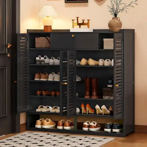 Shoe Cabinet with Louvered Doors,… — Photo 1