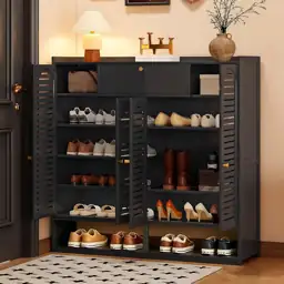 Shoe Cabinet with Louvered Doors,… — Photo 1