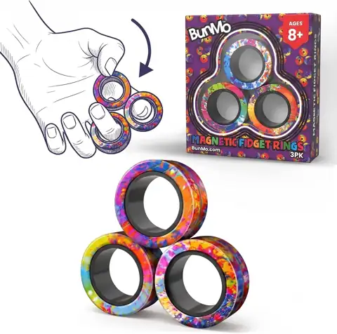 BUNMO Magnetic Fidget Rings 3pk,… — Photo 1