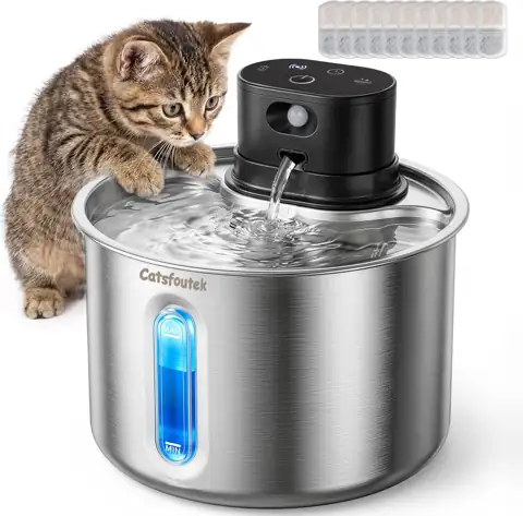Cordless Cat Water Fountain Stainless… — Photo 1
