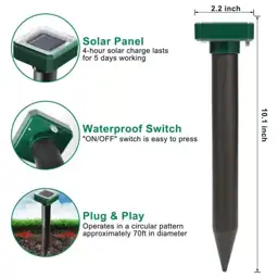 Solar Powered Ultrasonic Repellent Spikes… — Photo 2