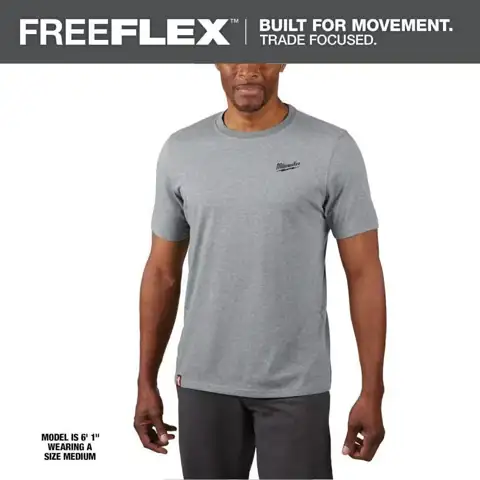 Men's X-Large Gray Cotton/Polyester Short-Sleeve… — Photo 1