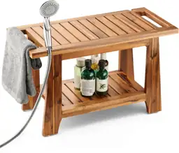 TINAMO 28" Acacia Shower Bench… — Photo 1