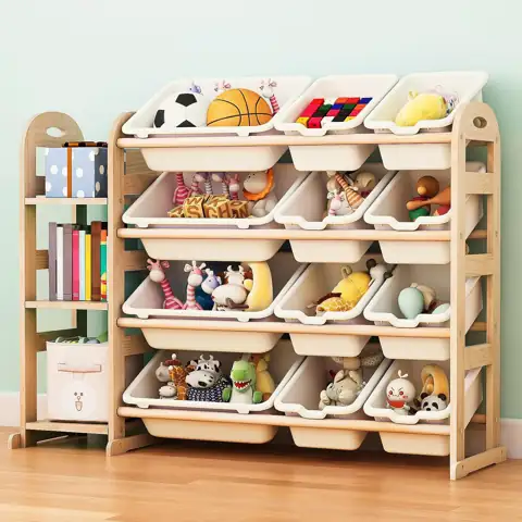 Toy Storage Organizer: Wooden Bookshelf… — Photo 1