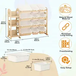 Toy Storage Organizer: Wooden Bookshelf… — Photo 2