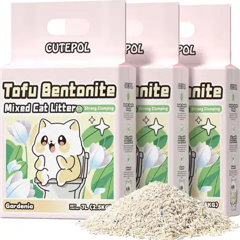 Clumping Cat Litter Tofu Mixed,Flushable… — Photo 1