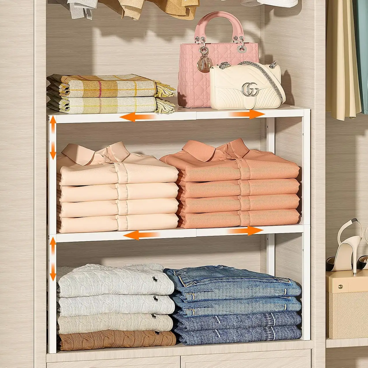 ThreeHio 2-Pack Stackable Closet Organizers… — Photo 1