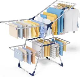 Sakugi Clothes Drying Rack, Foldable 2-Level with 55.5