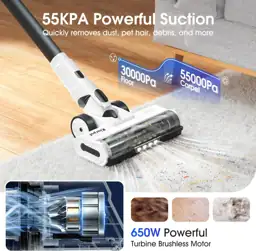 Cordless Vacuum Cleaner, 650W, 55KPa,… — Photo 2