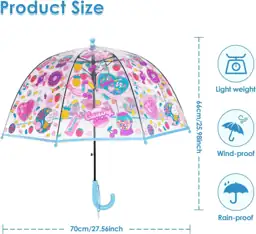 decalsweet Kids Umbrella Clear Bubble… — Photo 2