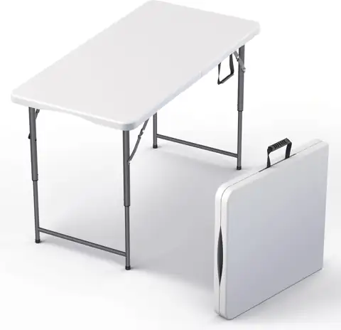 4 ft Foldable Table, Adjustable… — Photo 1