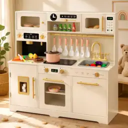 Kids Play Kitchen, Large Wooden… — Photo 1