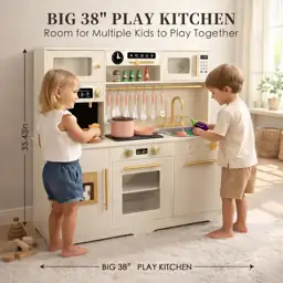 Kids Play Kitchen, Large Wooden… — Photo 2