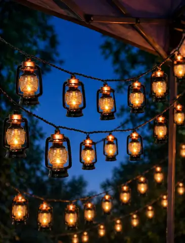 12FT Kerosene Lantern String Lights,… — Photo 1