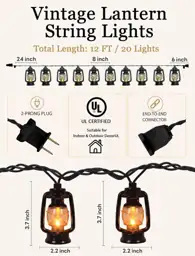 12FT Kerosene Lantern String Lights,… — Photo 2