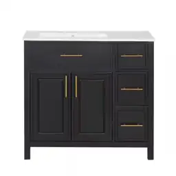 36 in. W Black Freestanding… — Photo 1